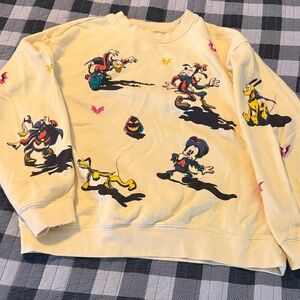 Disney Mickey pale yellow Halloween Crewneck Sweatshirt